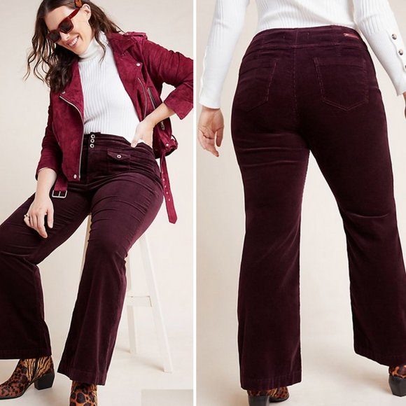 Plum High-Rise Bootcut Corduroy Pants - Picture 2 of 3